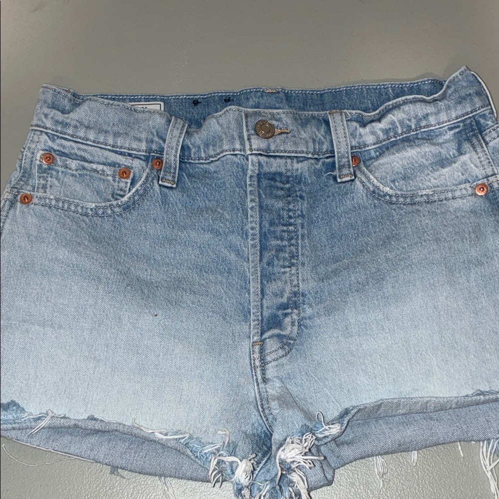 GAP Light Blue Cheeky High Rise Shorts